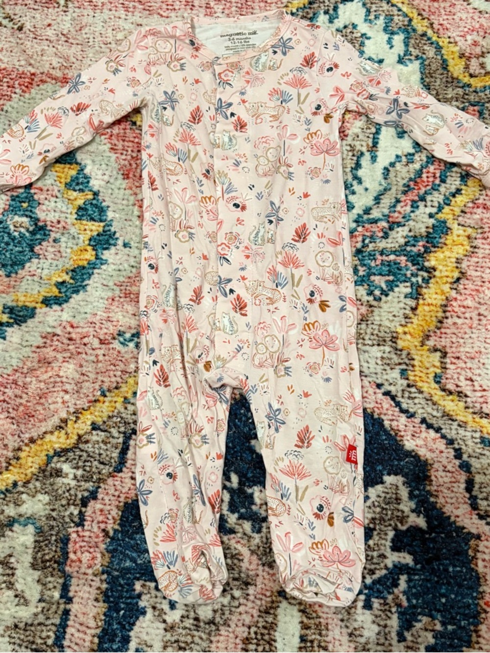 Magnetic Me Pink Floral Footed One-Piece